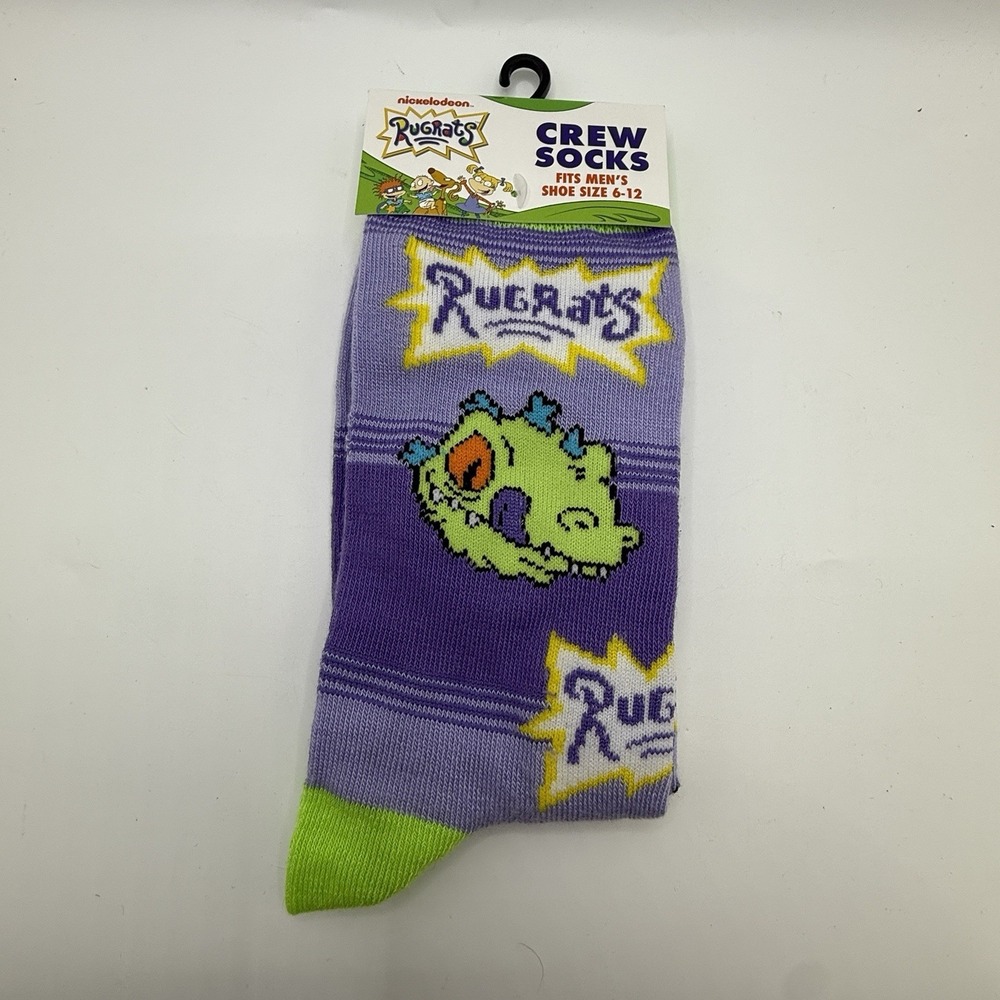 Nickelodeon Rugrats Reptar Socks‎ Men's Size 6-12  NEW
